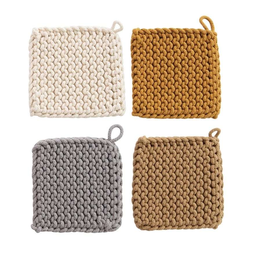 Creative Co-Op Creative Co-Op Cotton Crochet Pot Holders - Little Miss Muffin Children & Home