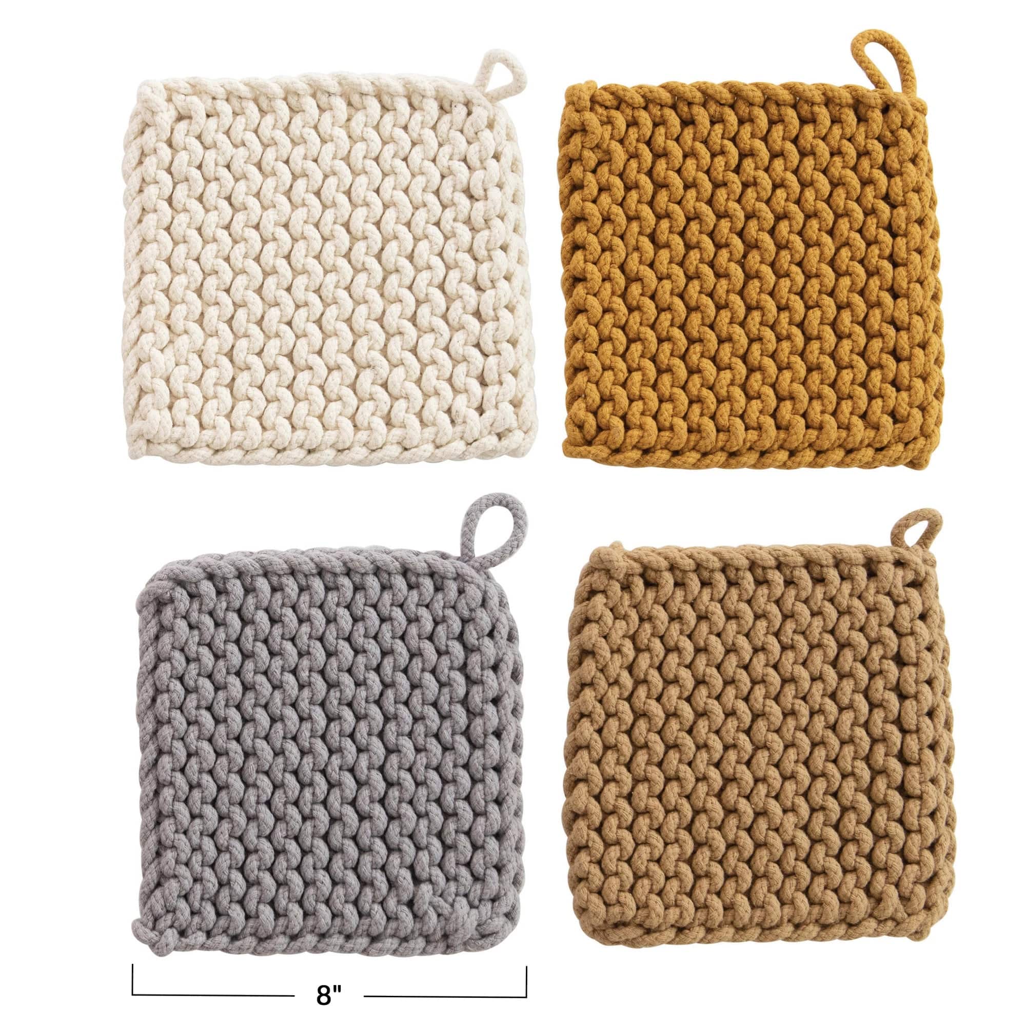 Creative Co-Op Creative Co-Op Cotton Crochet Pot Holders - Little Miss Muffin Children & Home