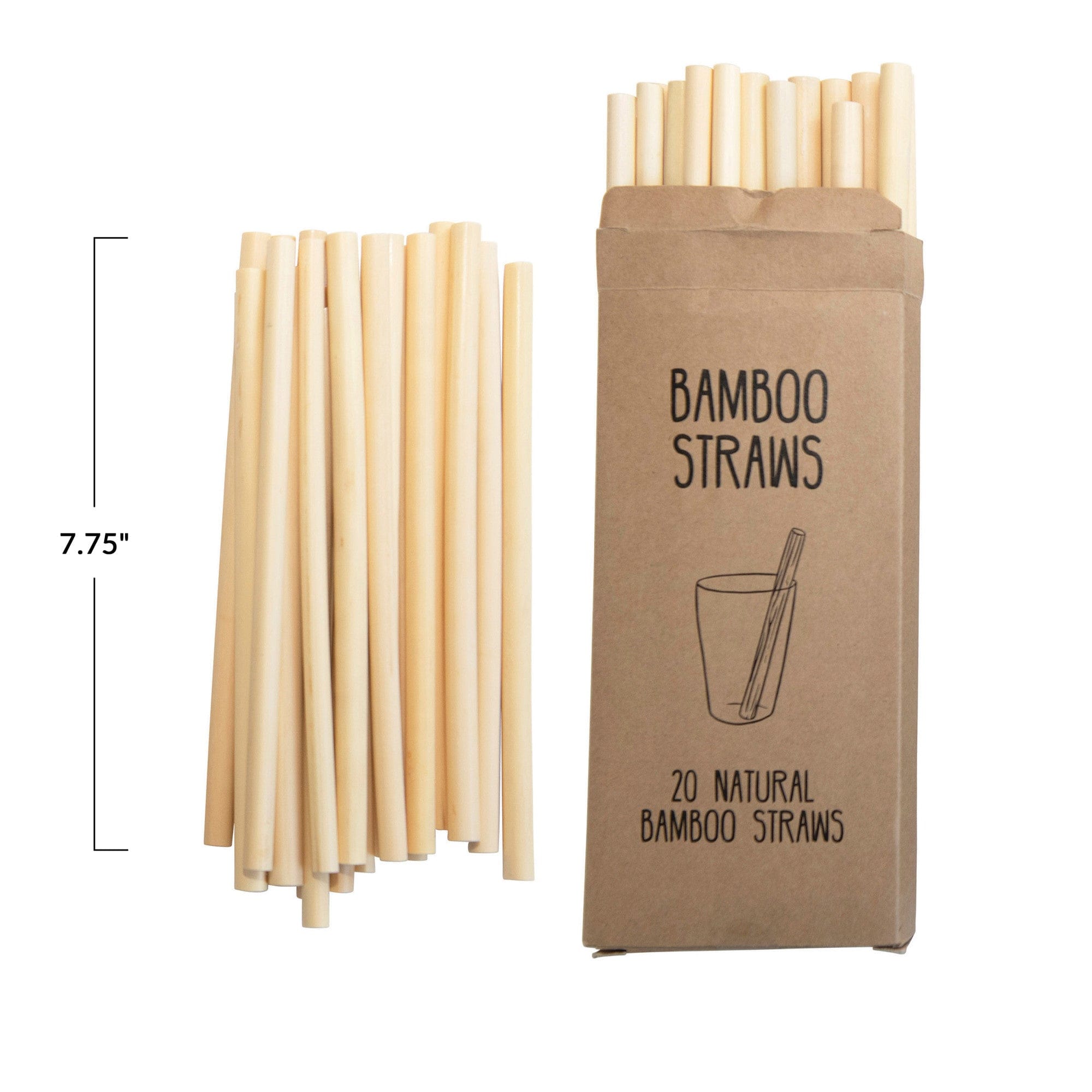 Creative Co-op Creative Co-op Bamboo Single Use Drinking Straws (Set 20) - Little Miss Muffin Children & Home