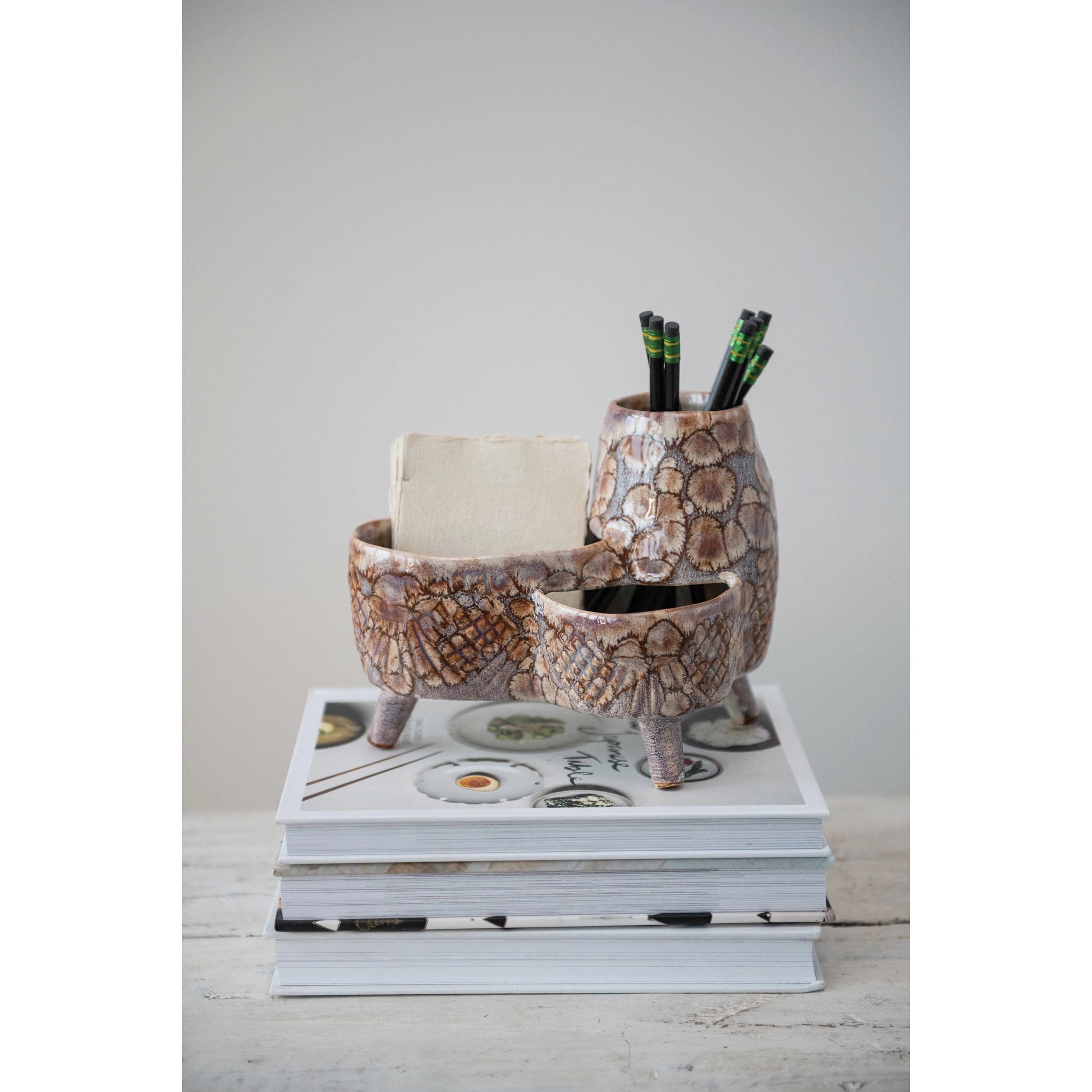 Creative Co-op Creative Co-op Stoneware Planter with 3 Openings - Little Miss Muffin Children & Home