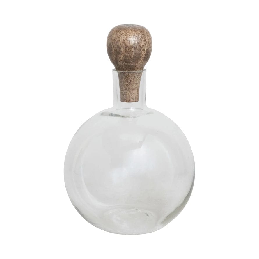 Creative Co-op Creative Co-op Glass Decanter with Mango Wood Stopper - Little Miss Muffin Children & Home