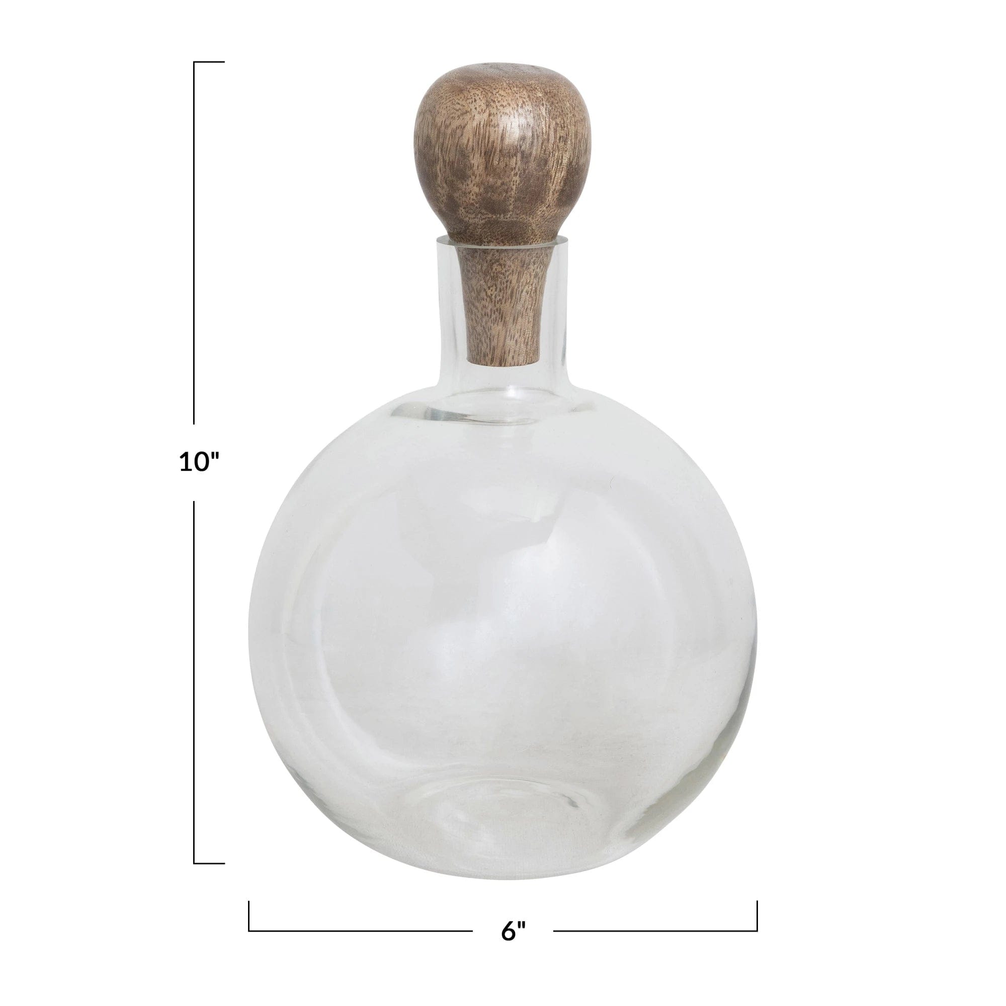 Creative Co-op Creative Co-op Glass Decanter with Mango Wood Stopper - Little Miss Muffin Children & Home