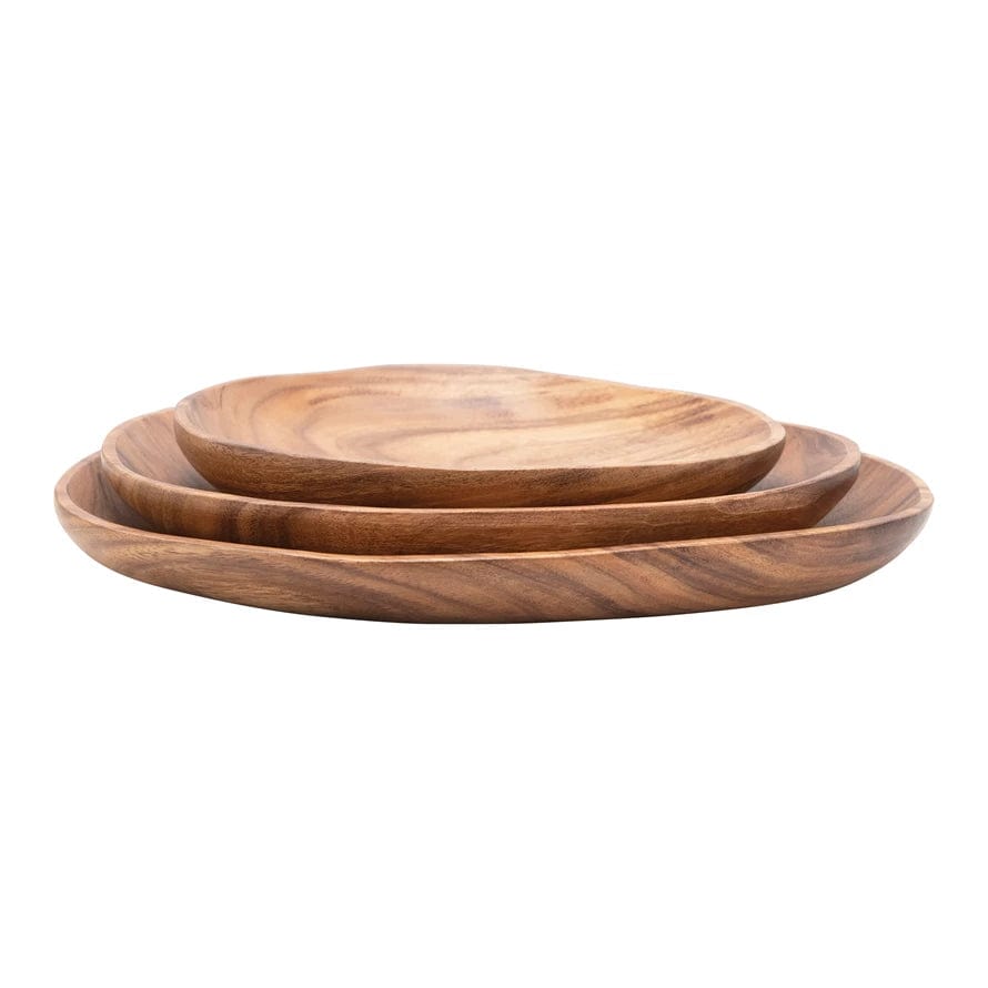 Creative Co-op Creative Co-op Hand-Carved Acacia Wood Bowls Set of 3 - Little Miss Muffin Children & Home