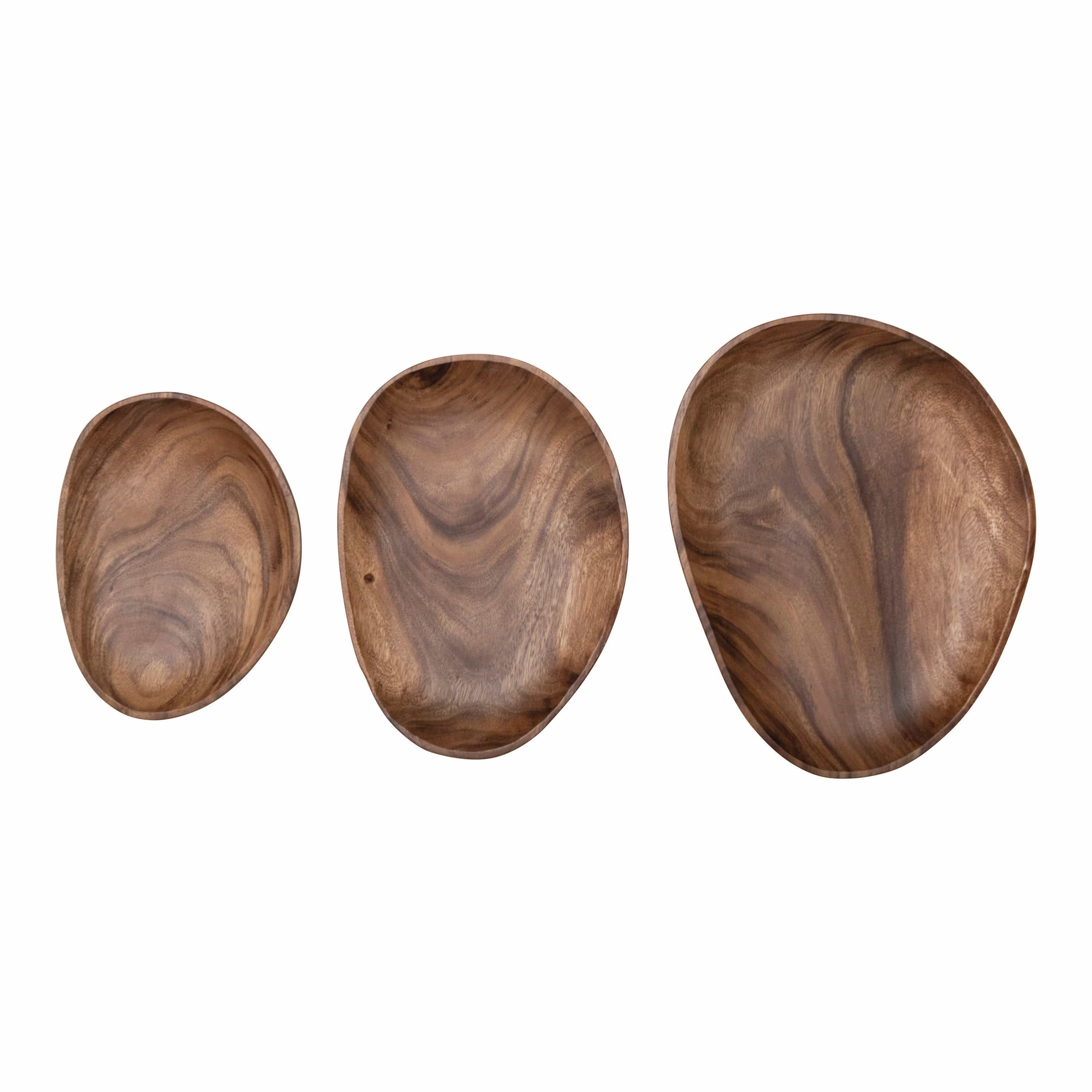 Creative Co-op Creative Co-op Hand-Carved Acacia Wood Bowls Set of 3 - Little Miss Muffin Children & Home