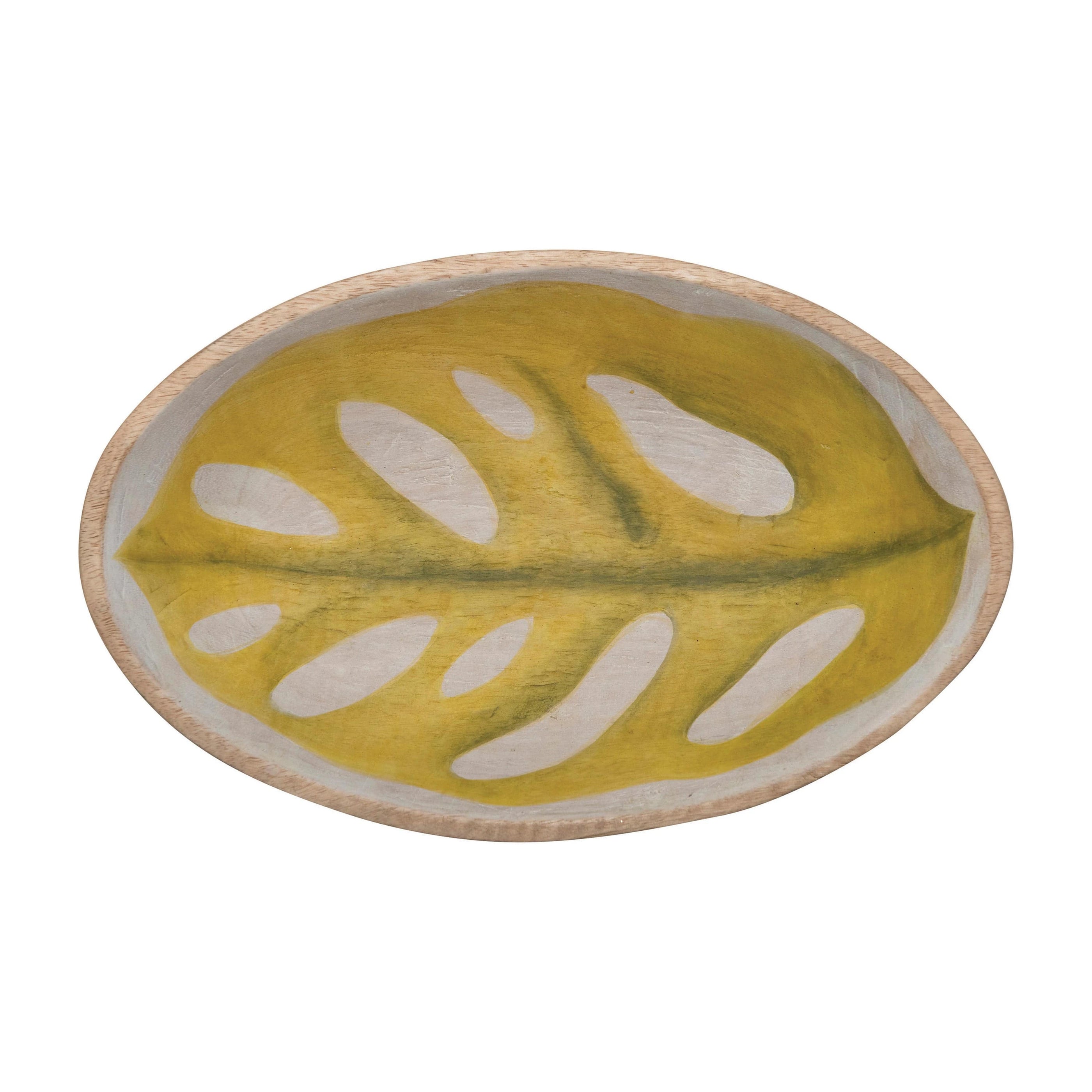 Creative Co-op Creative Co-op Hand-Painted Mango Wood Leaf Bowl - Little Miss Muffin Children & Home