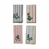 Creative Co-op Creative Co-op Square Cotton Napkins Striped with Embroidery, Set of 4 - Little Miss Muffin Children & Home