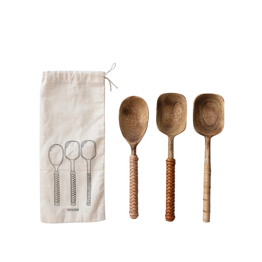 Creative Co-op Creative Co-op Mango Wood Serving Spoons, Set/3 - Little Miss Muffin Children & Home