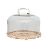 Creative Co-op Creative Co-op Glass Cloche with Rattan Base, Set of 2 - Little Miss Muffin Children & Home