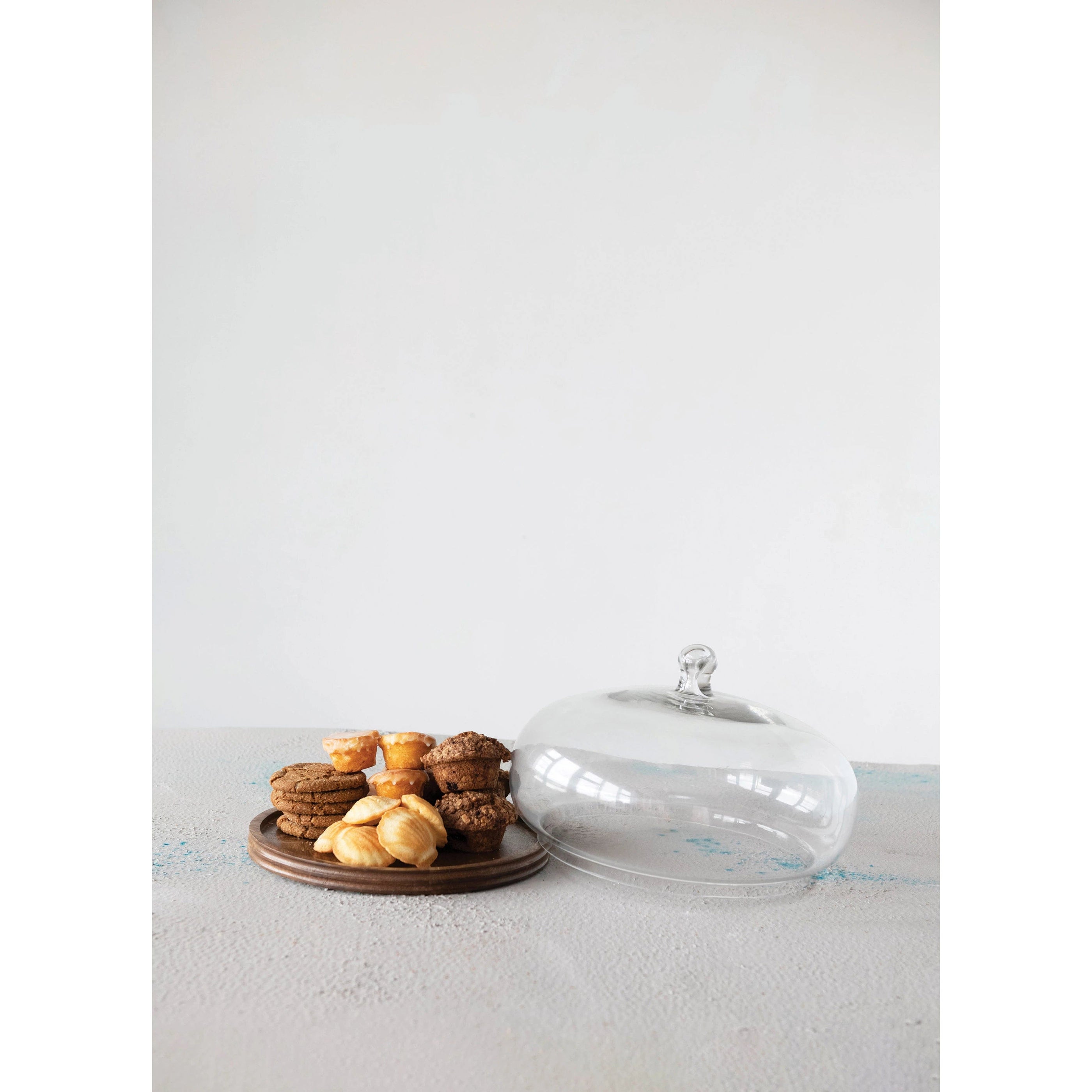 Creative Co-op Creative Co-op Glass Cloche with Wood Base, Set of 2 - Little Miss Muffin Children & Home