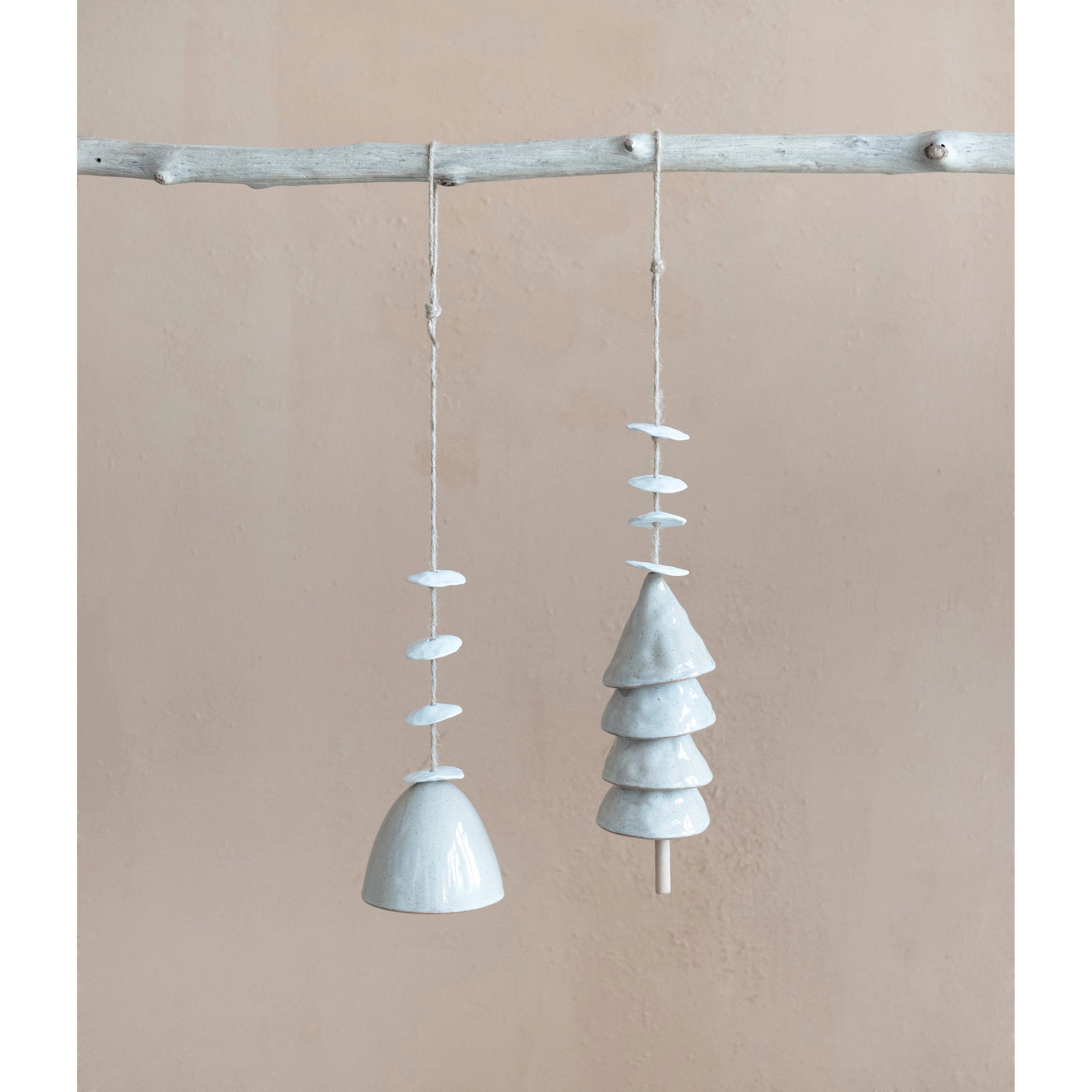 Creative Co-op Creative Co-op Hanging Stoneware Bells - Little Miss Muffin Children & Home