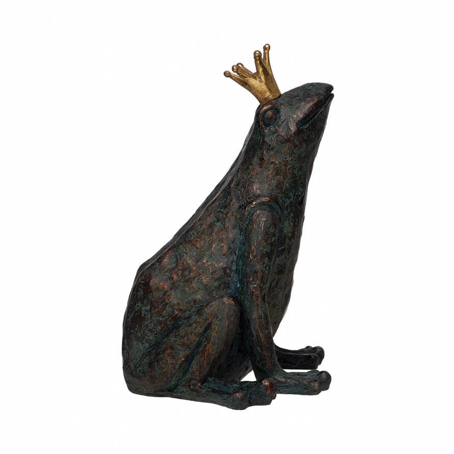 Creative Co-op Creative Co-op Resin Frog with Gold Crown - Little Miss Muffin Children & Home