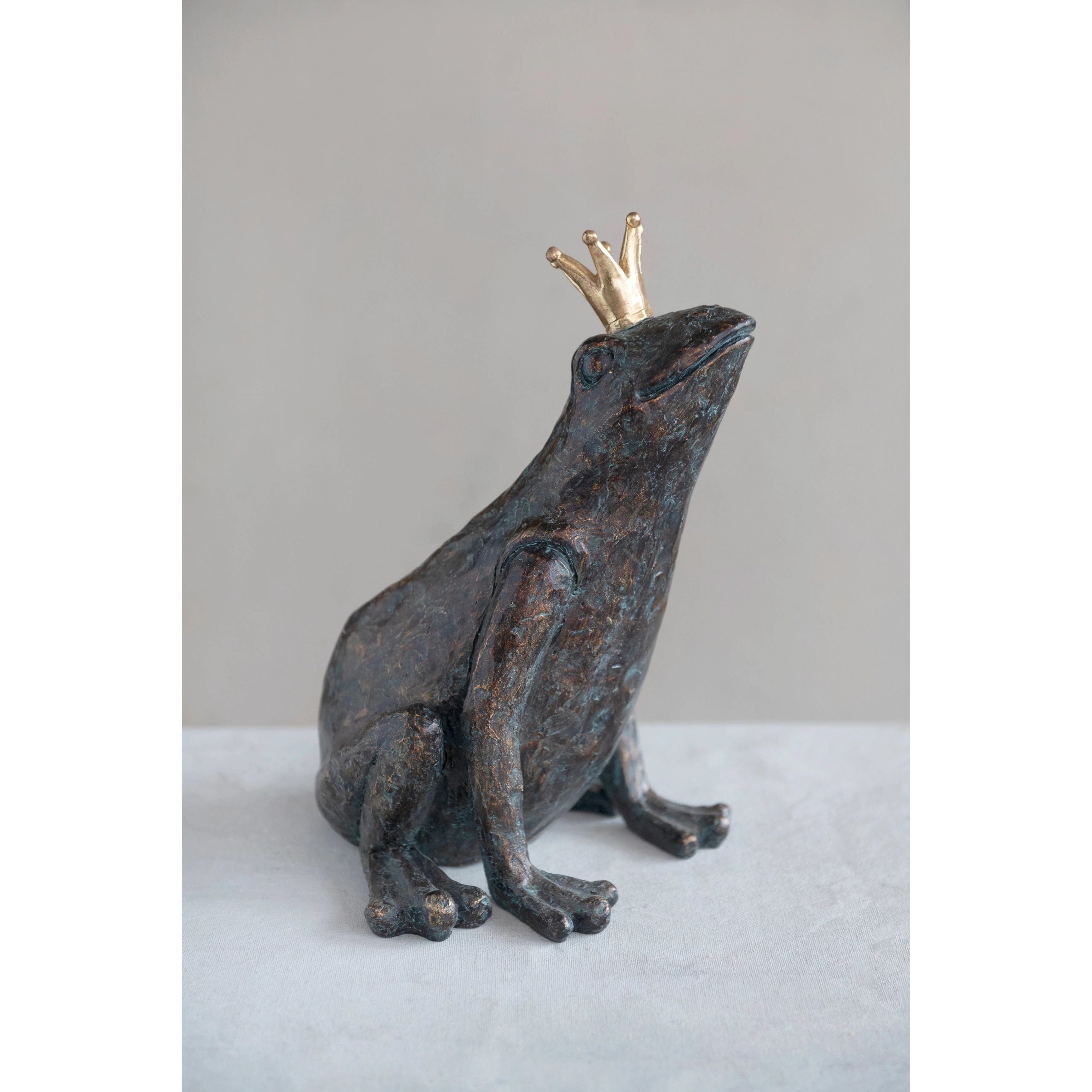Creative Co-op Creative Co-op Resin Frog with Gold Crown - Little Miss Muffin Children & Home
