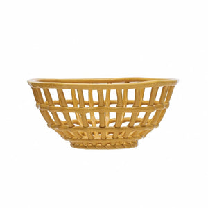 Creative Co-op Creative Co-op Stoneware Basket Bowl - Little Miss Muffin Children & Home