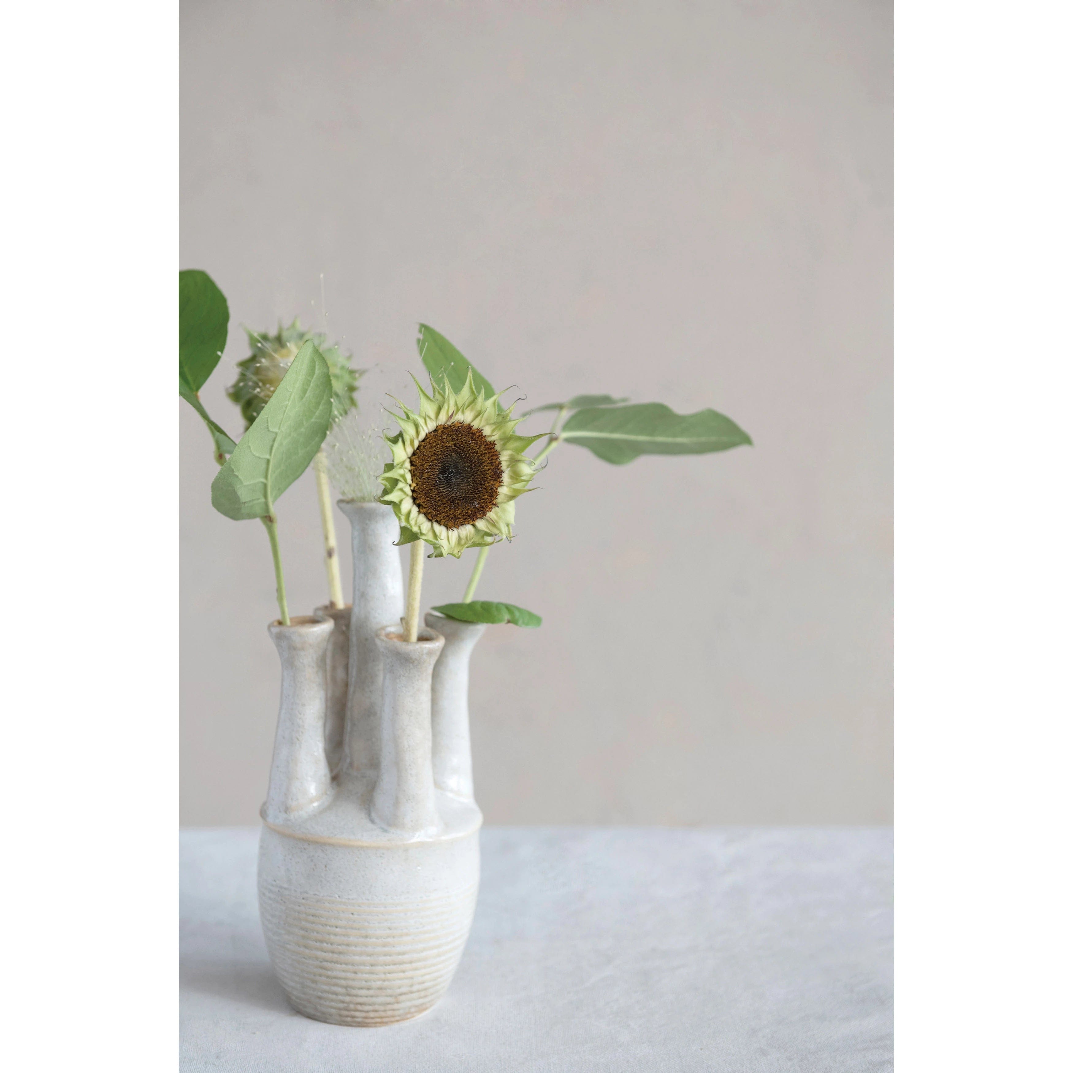 Creative Co-op Creative Co-op Stoneware Vase with 5 Openings - Little Miss Muffin Children & Home
