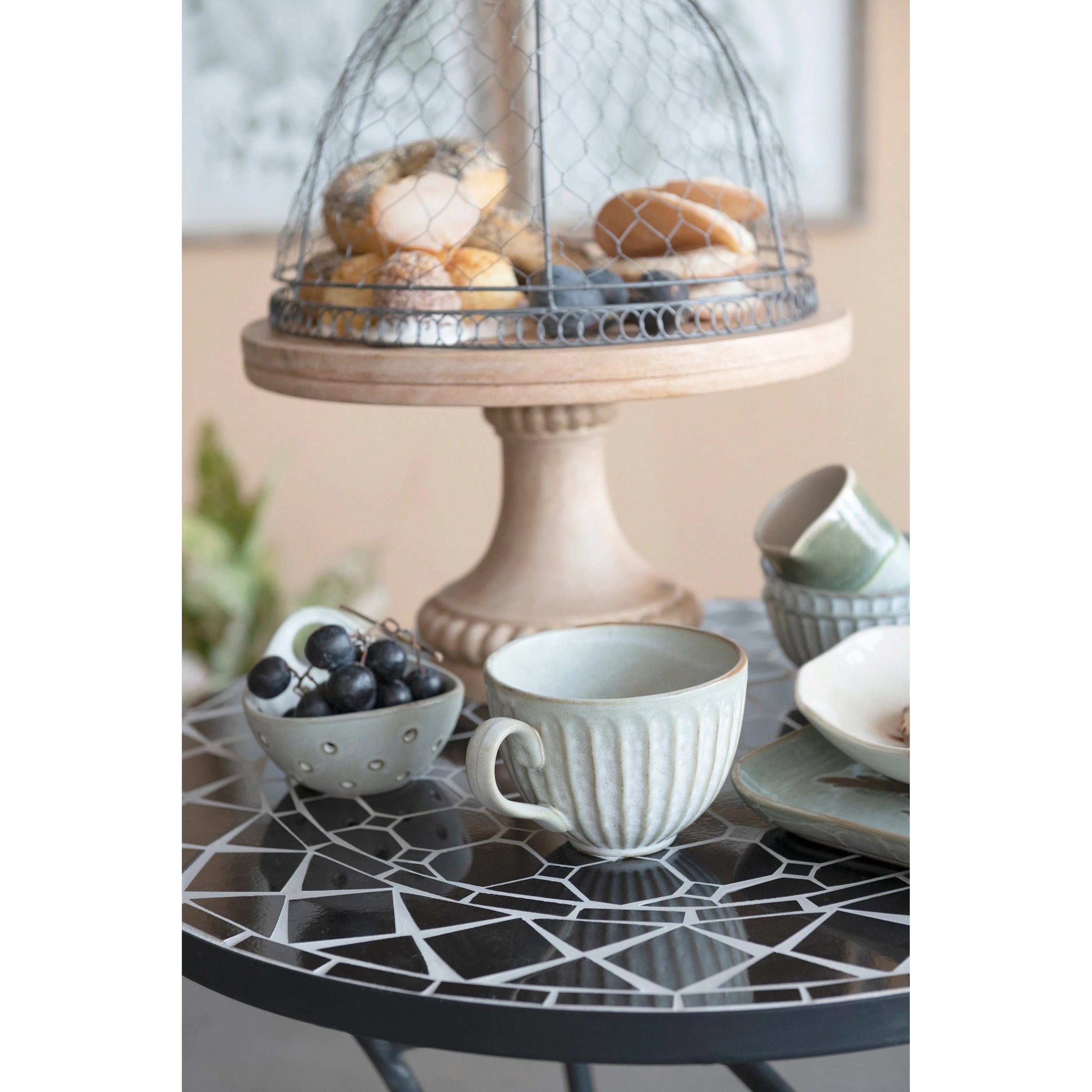 Creative Co-op Creative Co-op Stoneware Pleated Mug - Little Miss Muffin Children & Home