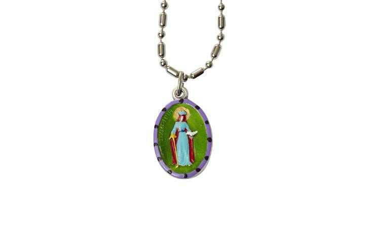 Saints for Sinners Saints for Sinners St. Dymphna Hand Painted Medallion - Little Miss Muffin Children & Home