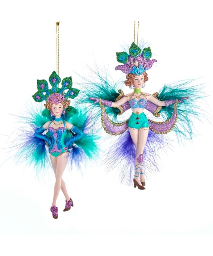 Kurt Adler Kurt Adler Peacock Showgirl Ornaments - Little Miss Muffin Children & Home