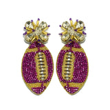 GDL - Golden Lily Golden Lily Purple & Gold Football Beaded Earrings - Little Miss Muffin Children & Home