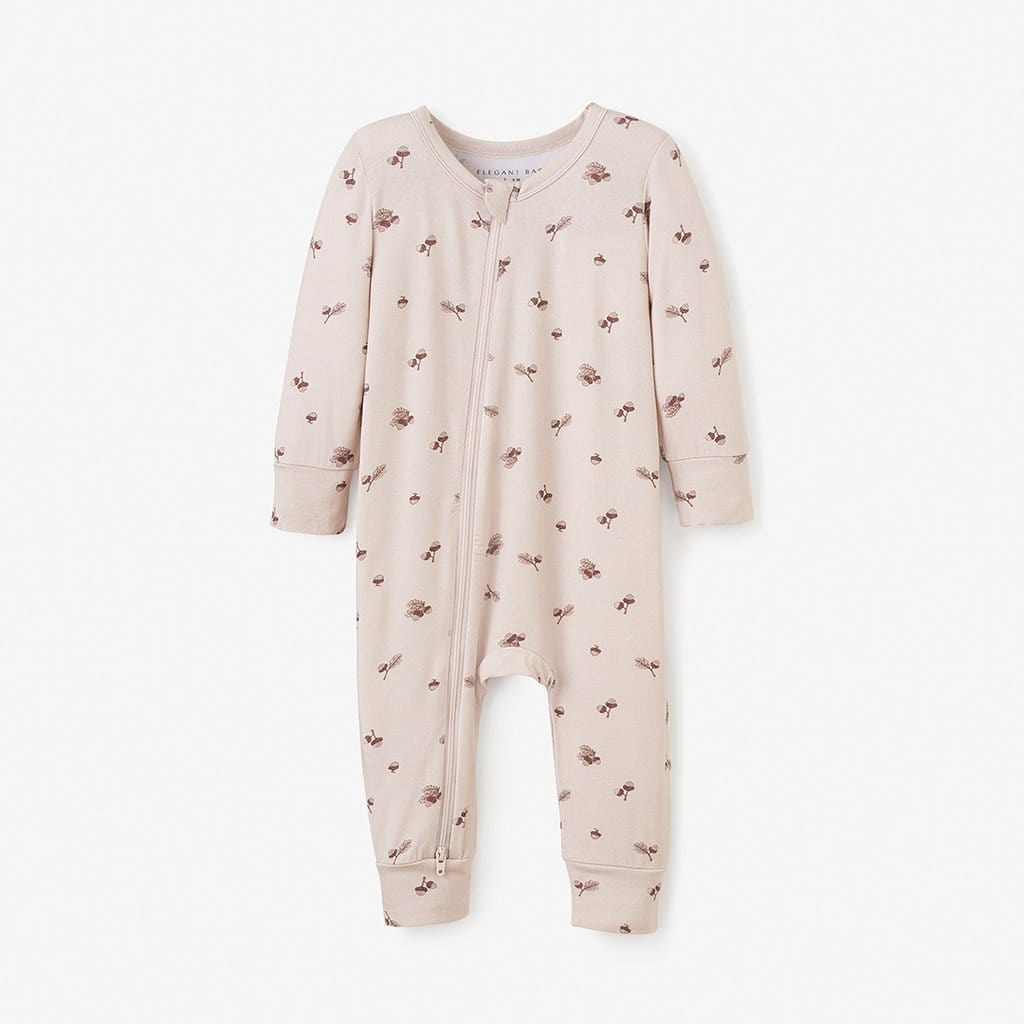 Elegant Baby Elegant Baby Acorn Print Zip-Up Bamboo Footless Pajama Jumpsuit - Little Miss Muffin Children & Home
