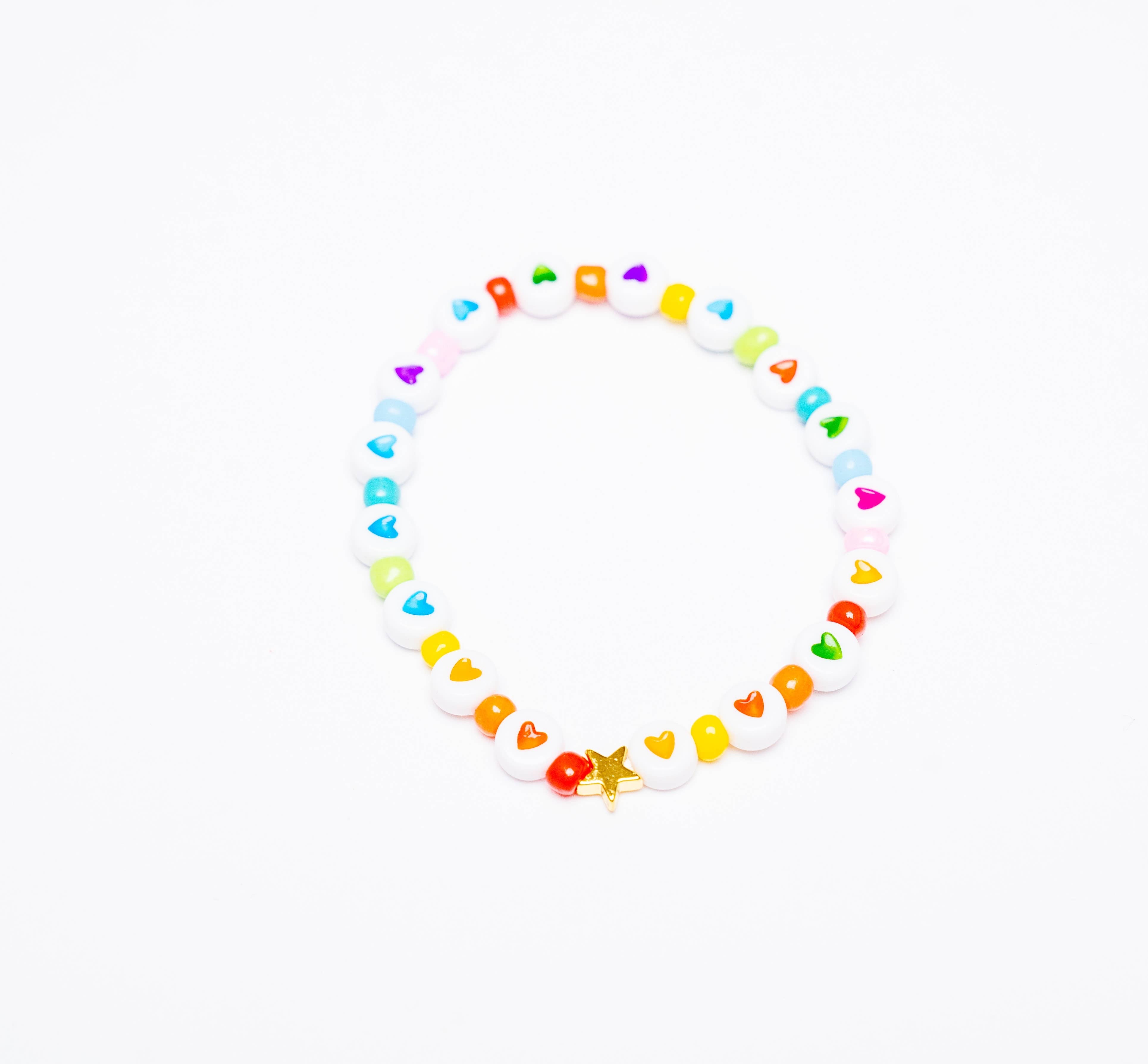 Malibu Sugar Malibu Sugar Rainbow Hearts Stretch Bracelet - Little Miss Muffin Children & Home