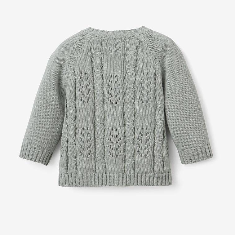 Elegant Baby Elegant Baby Sage Leaf Pointelle Knit Baby Cardigan - Little Miss Muffin Children & Home