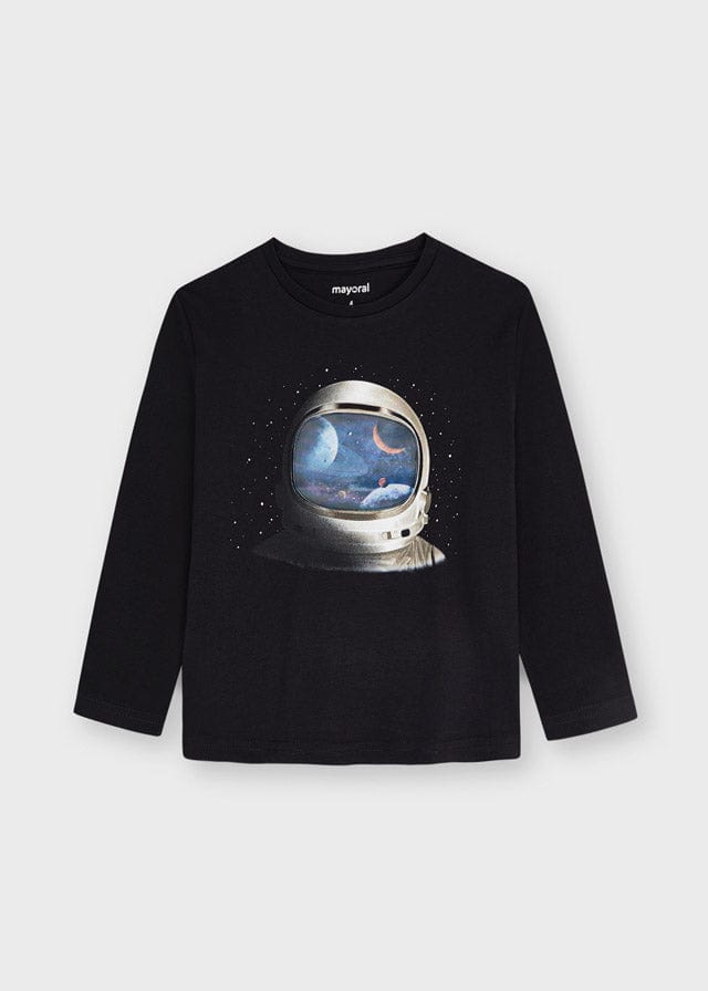 Mayoral Mayoral Ecofriends Long Sleeve Black Space Tee - Little Miss Muffin Children & Home