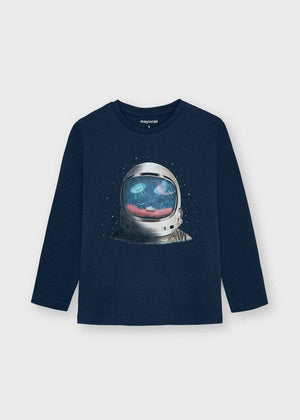 Mayoral Mayoral Ecofriends Long Sleeve Indigo Space Tee - Little Miss Muffin Children & Home