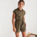 Mayoral Mayoral Girl's Romper with Belt - Little Miss Muffin Children & Home