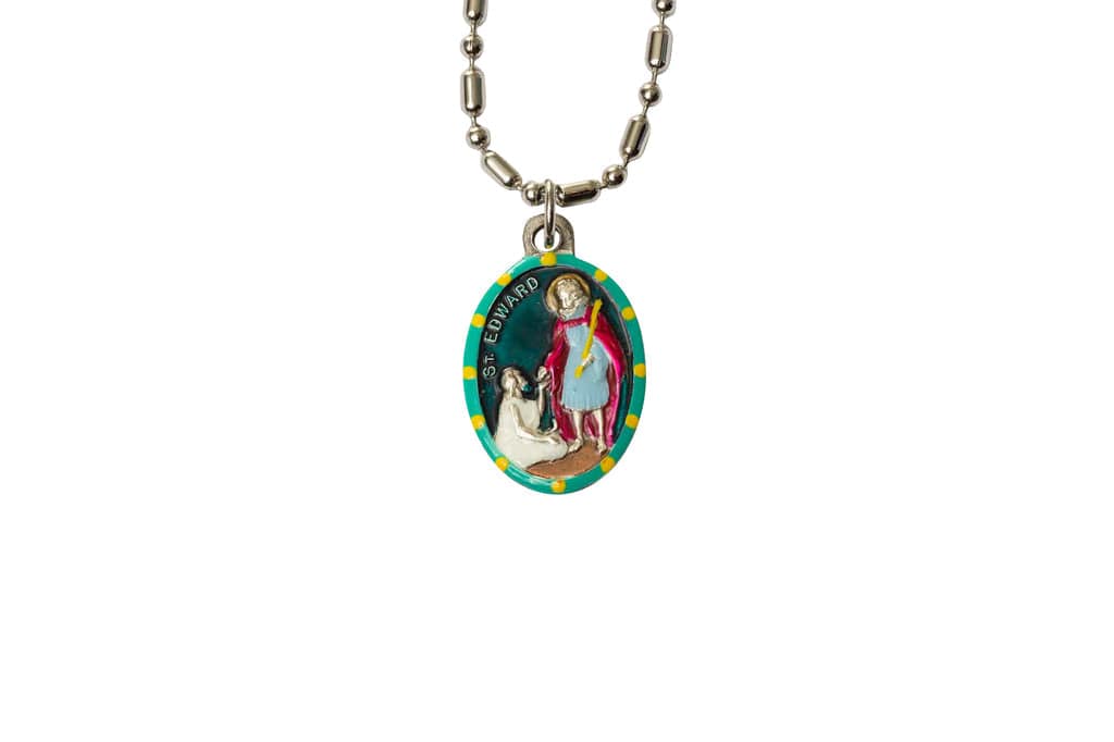 Saints For Sinners Saints For Sinners Saint Edward the Confessor Hand Painted Medal - Little Miss Muffin Children & Home