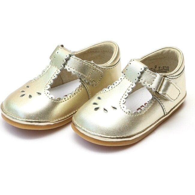 L'amour L'amour Baby Dottie Scalloped T-Strap Metallic Mary Jane - Little Miss Muffin Children & Home