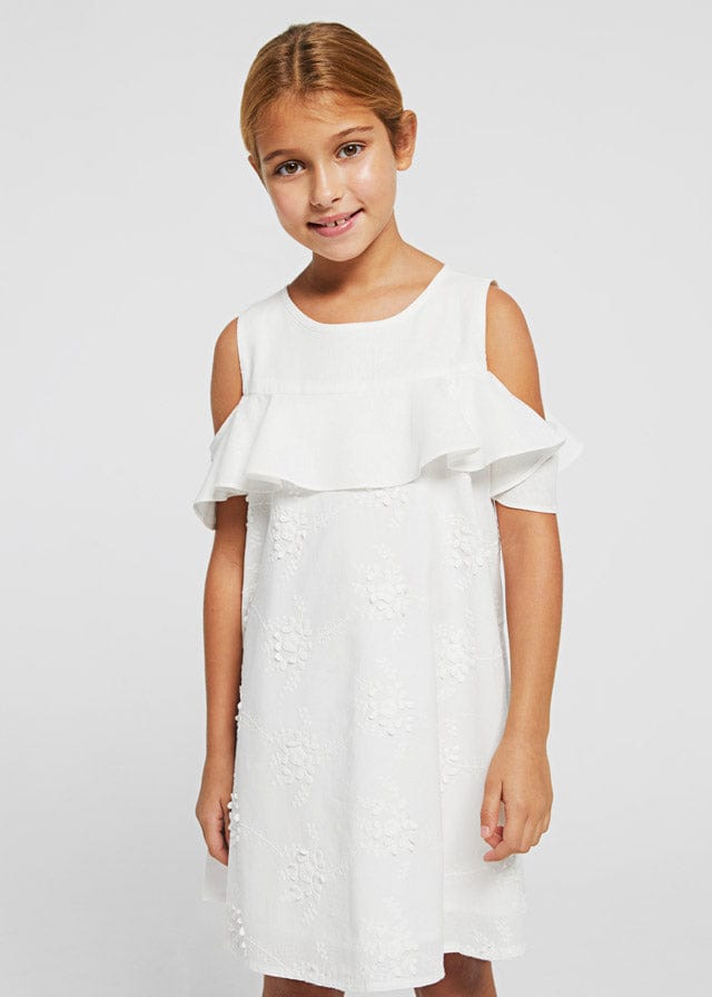 Mayoral Mayoral Embroidered Ruffle Dress - Little Miss Muffin Children & Home