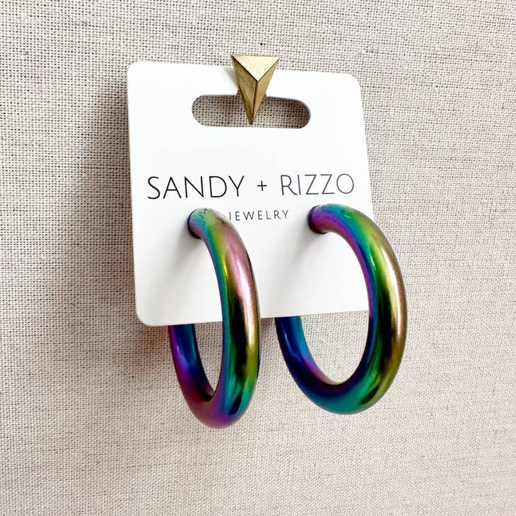 Sandy + Rizzo Sandy + Rizzo Oil Slick Hoop Earrings - Little Miss Muffin Children & Home