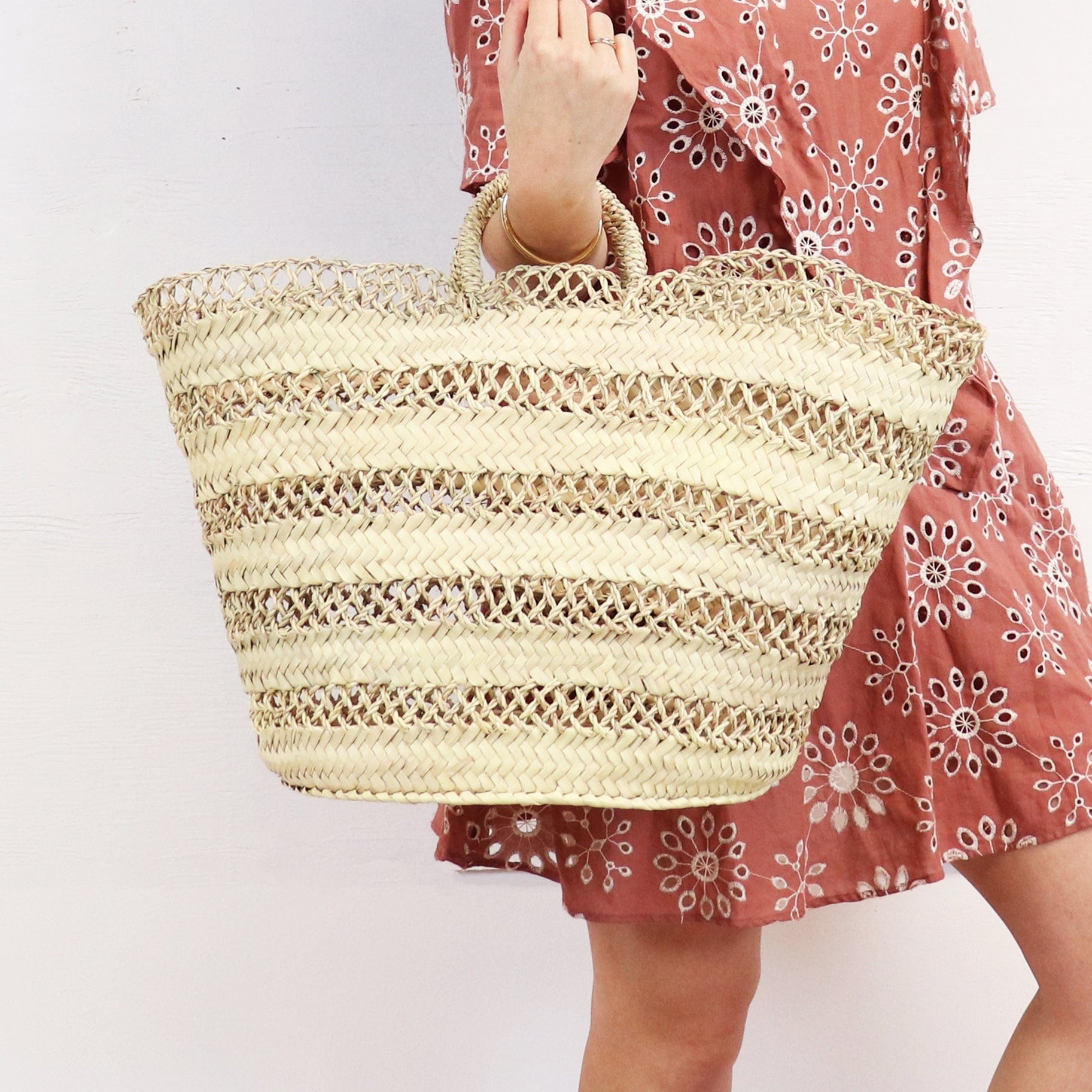 Socco Designs Socco Designs Cannes Straw French Basket Beach Tote - Little Miss Muffin Children & Home