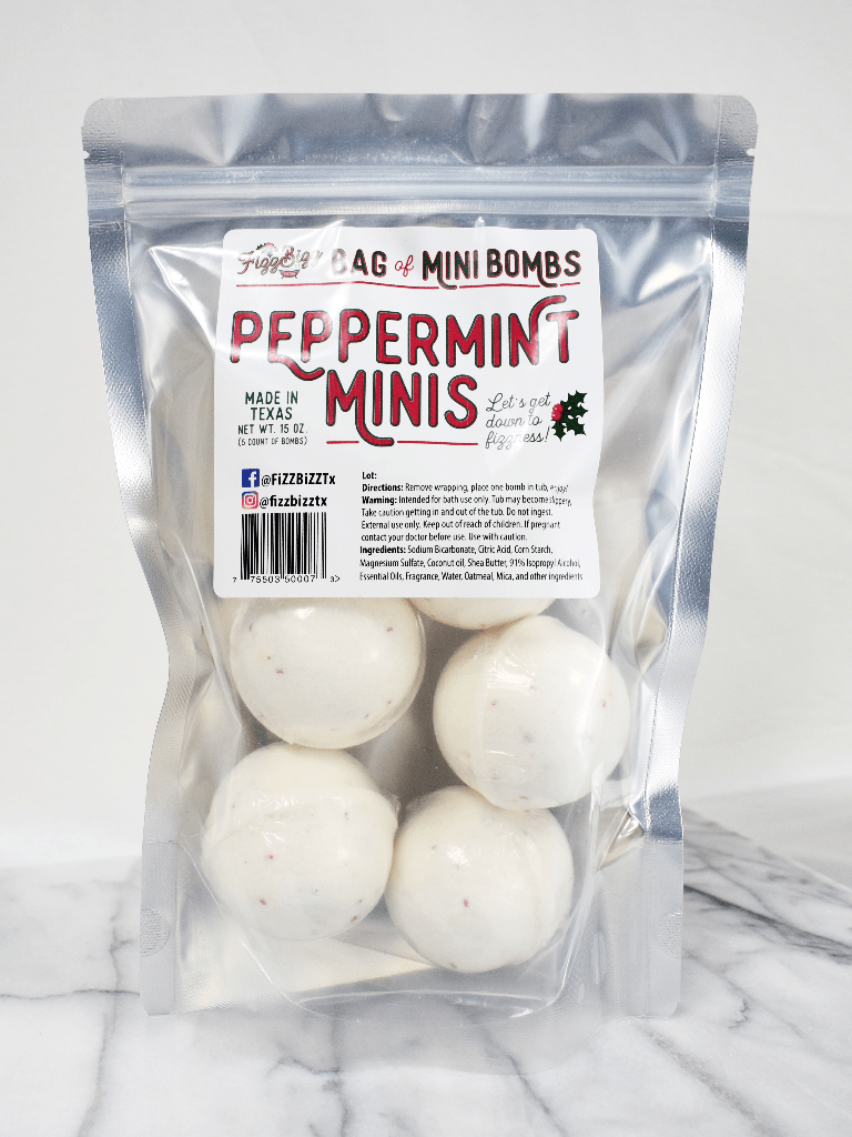 Fizz Bizz Fizz Bizz Bag Of Mini Peppermint Bath Bombs - Little Miss Muffin Children & Home