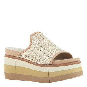 Consolidated /nicole Shoe Naked Feet Flocci Platform Sandal in Beige - Little Miss Muffin Children & Home