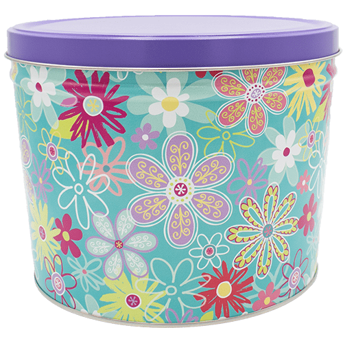 Holiday Tins & Containers Holiday Tins Flower Blossoms Large Steel Tin - Little Miss Muffin Children & Home
