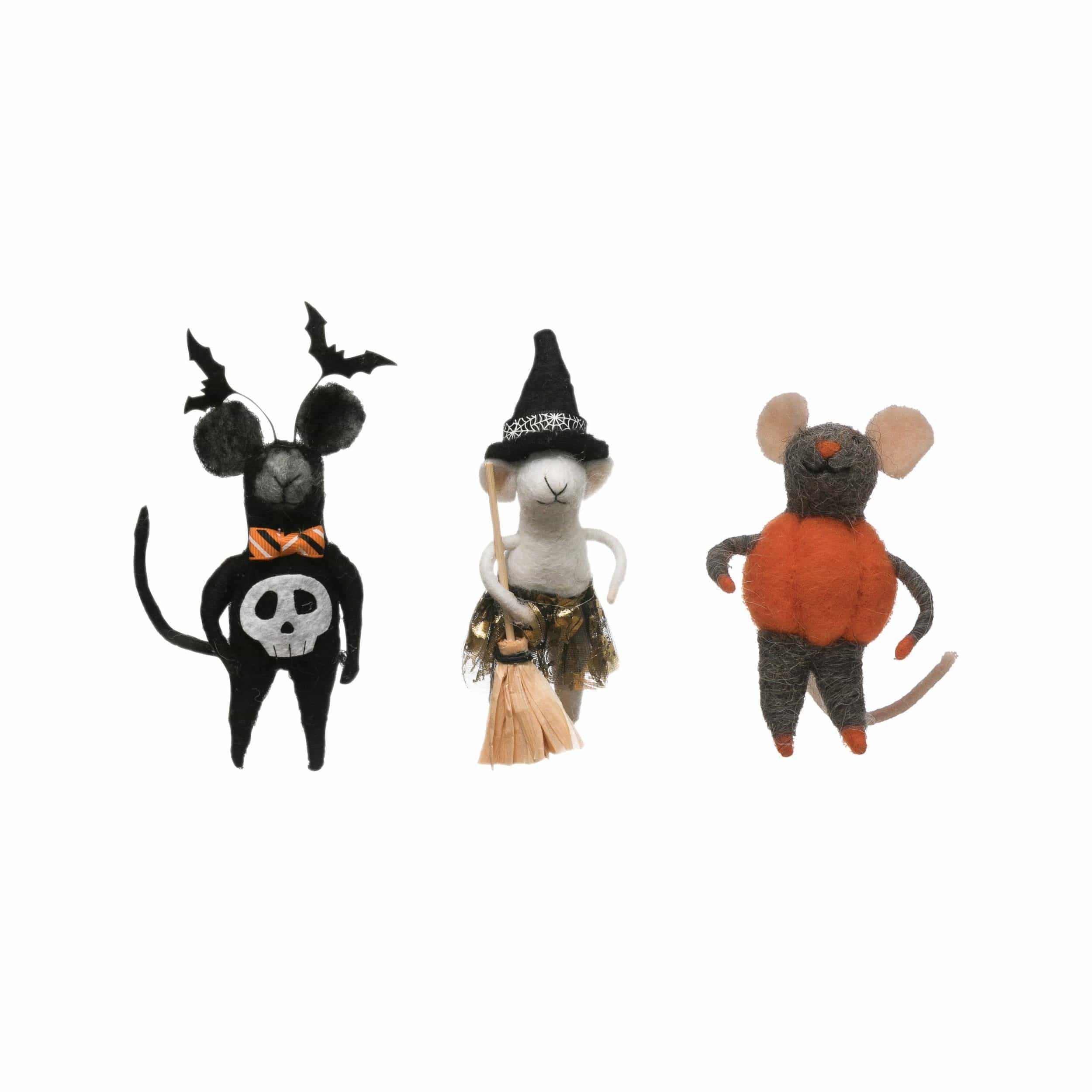 CCO - Creative Co-op Creative Co-op HX1804 6"H Wool Felt Mouse in Costume, 3 Styles - Little Miss Muffin Children & Home
