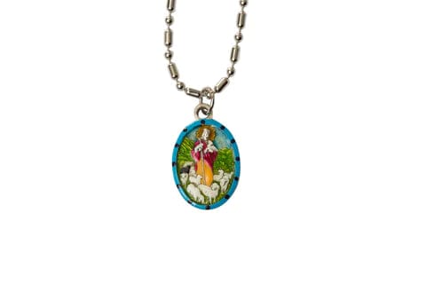 Saints For Sinners Saints For Sinners The Good Shepherd Hand Painted Medal - Little Miss Muffin Children & Home