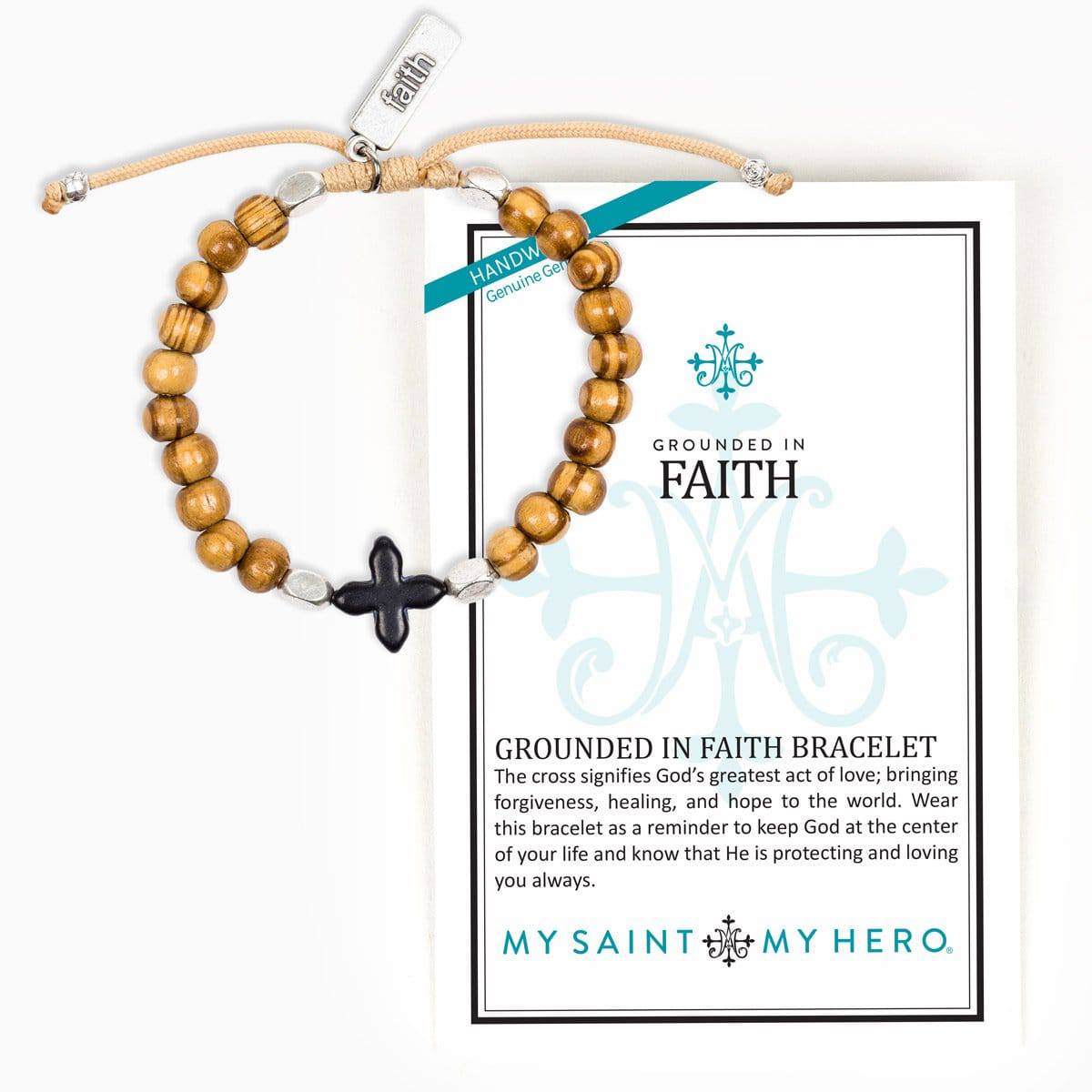 My Saint My Hero - My Saint My Hero Grounded in Faith Olive Wood Bead Bracelet - Little Miss Muffin Children & Home