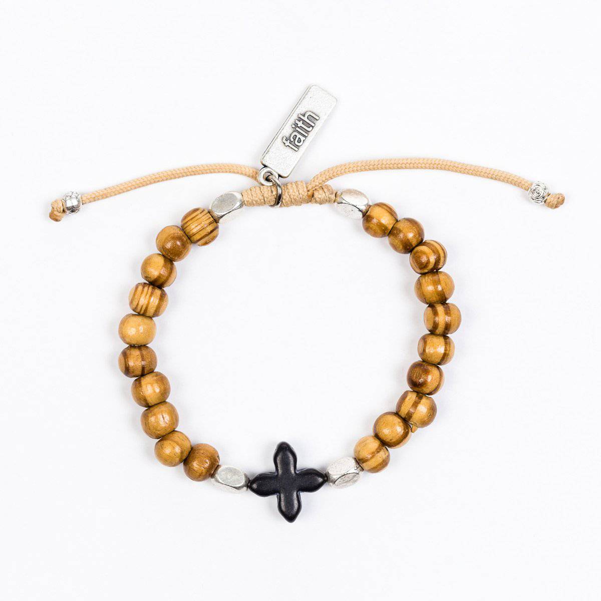 My Saint My Hero - My Saint My Hero Grounded in Faith Olive Wood Bead Bracelet - Little Miss Muffin Children & Home