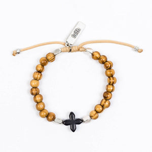 My Saint My Hero - My Saint My Hero Grounded in Faith Olive Wood Bead Bracelet - Little Miss Muffin Children & Home