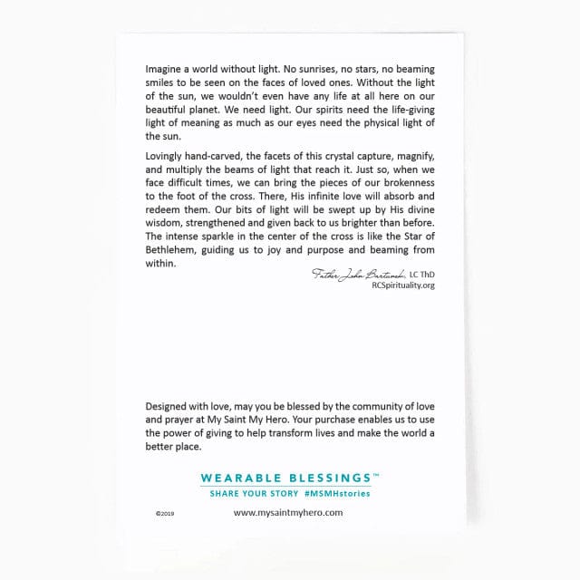 My Saint My Hero My Saint My Hero Guiding Light Crystal Cross Necklace - Little Miss Muffin Children & Home