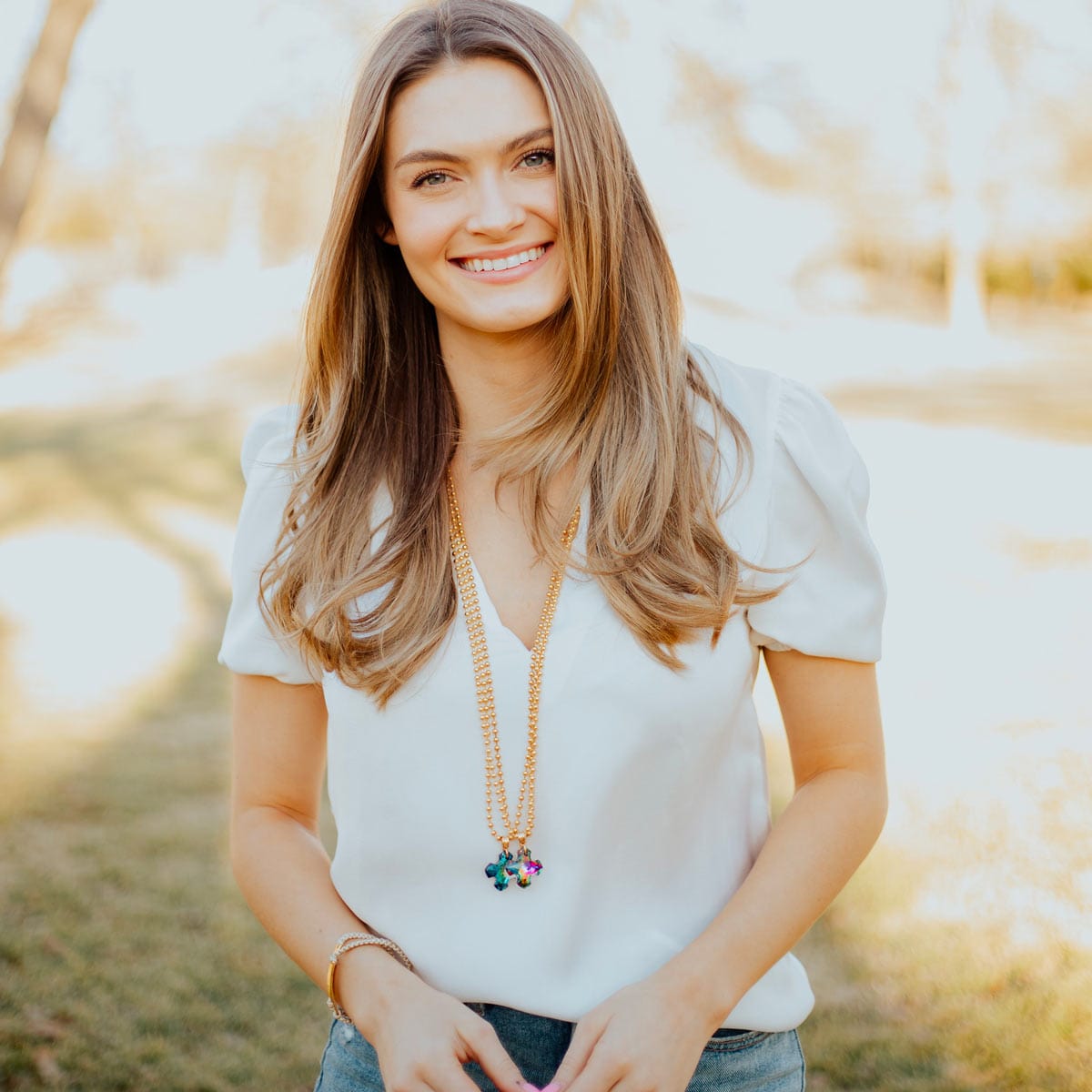 My Saint My Hero My Saint My Hero Guiding Light Crystal Cross Necklace - Little Miss Muffin Children & Home