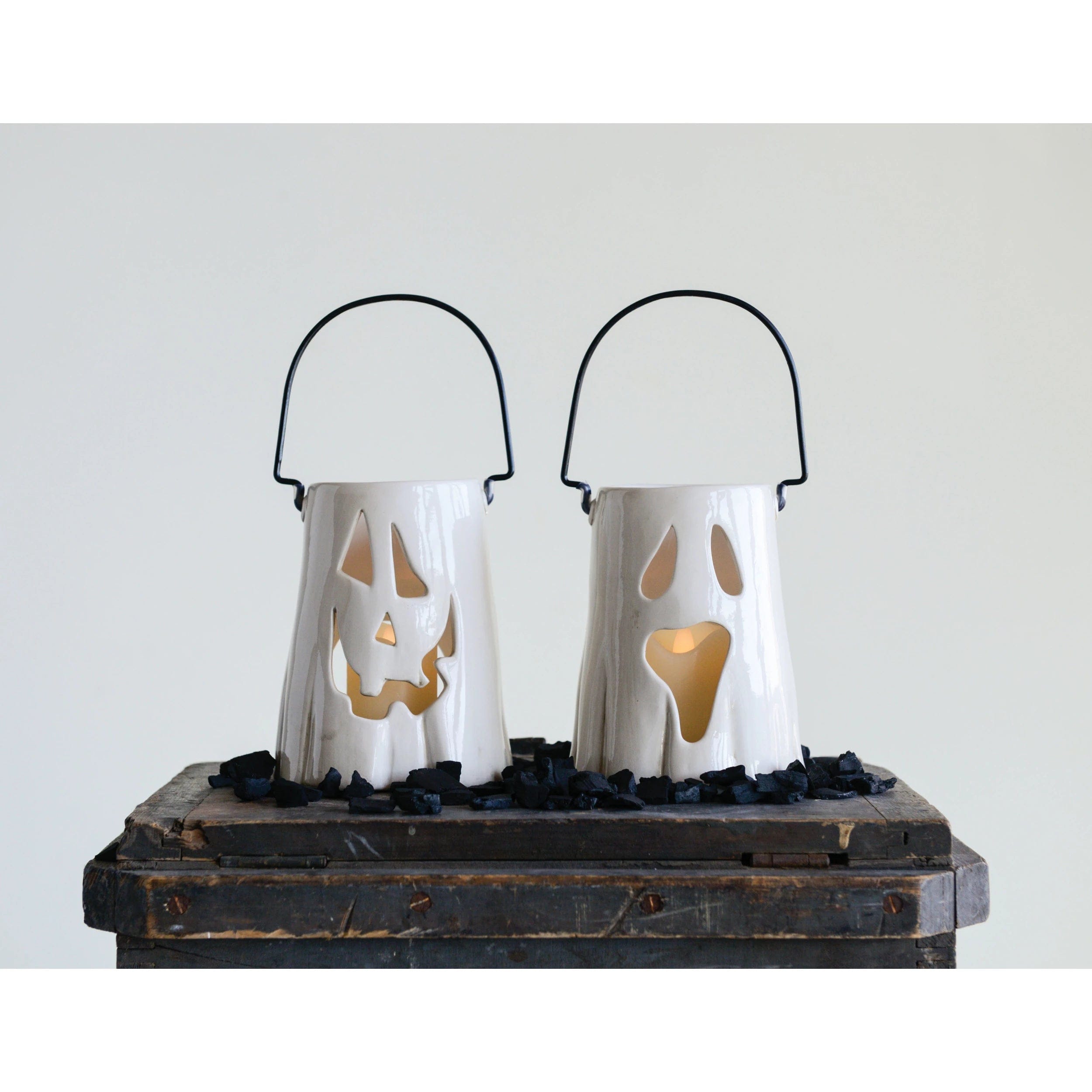 CCO - Creative Co-op Creative Co-op Ceramic Ghost Lantern - Little Miss Muffin Children & Home