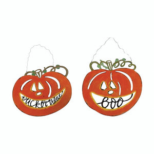 CCO - Creative Co-op Creative Co-op Metal Pumpkin Door Hanger - Little Miss Muffin Children & Home