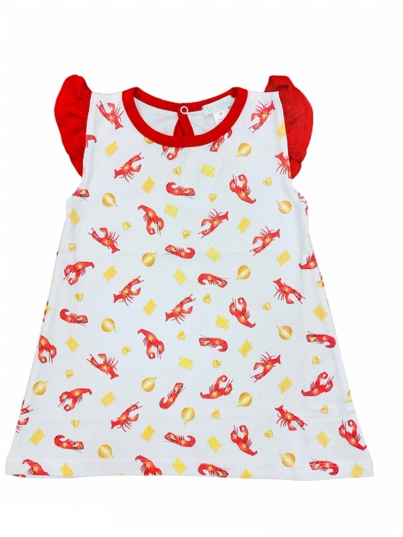 Lulu Bebe Penny Crawfish Dress with Angel Sleeves Little Miss Muffin