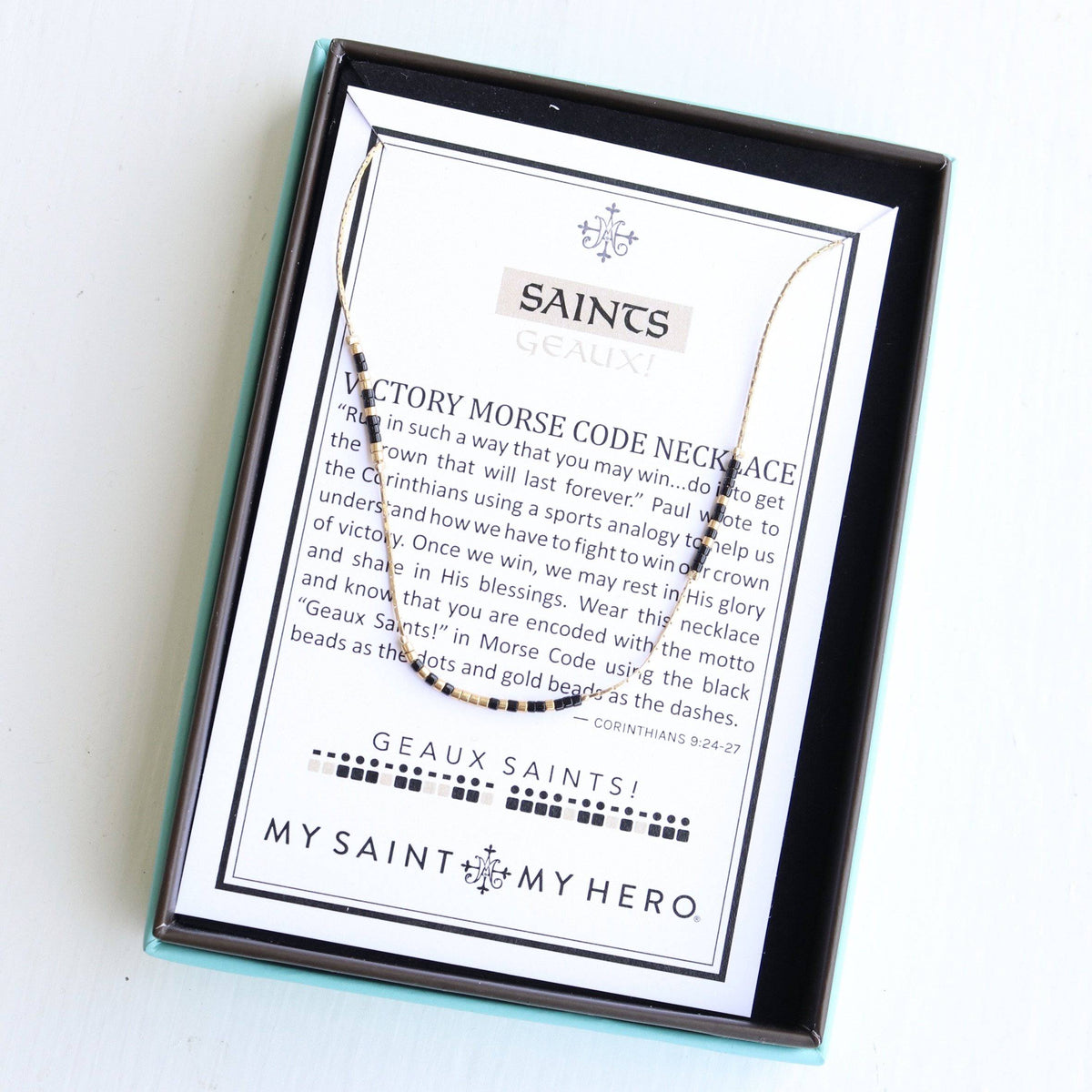 My Saint My Hero - My Saint My Hero 'Saints Geaux' Victory Morse Code Necklace - Little Miss Muffin Children & Home
