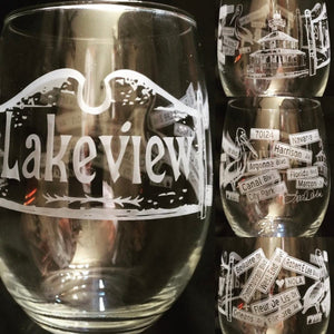 Lisa Devlin Designs Lakeview Stemless Wine Glass - Little Miss Muffin Children & Home