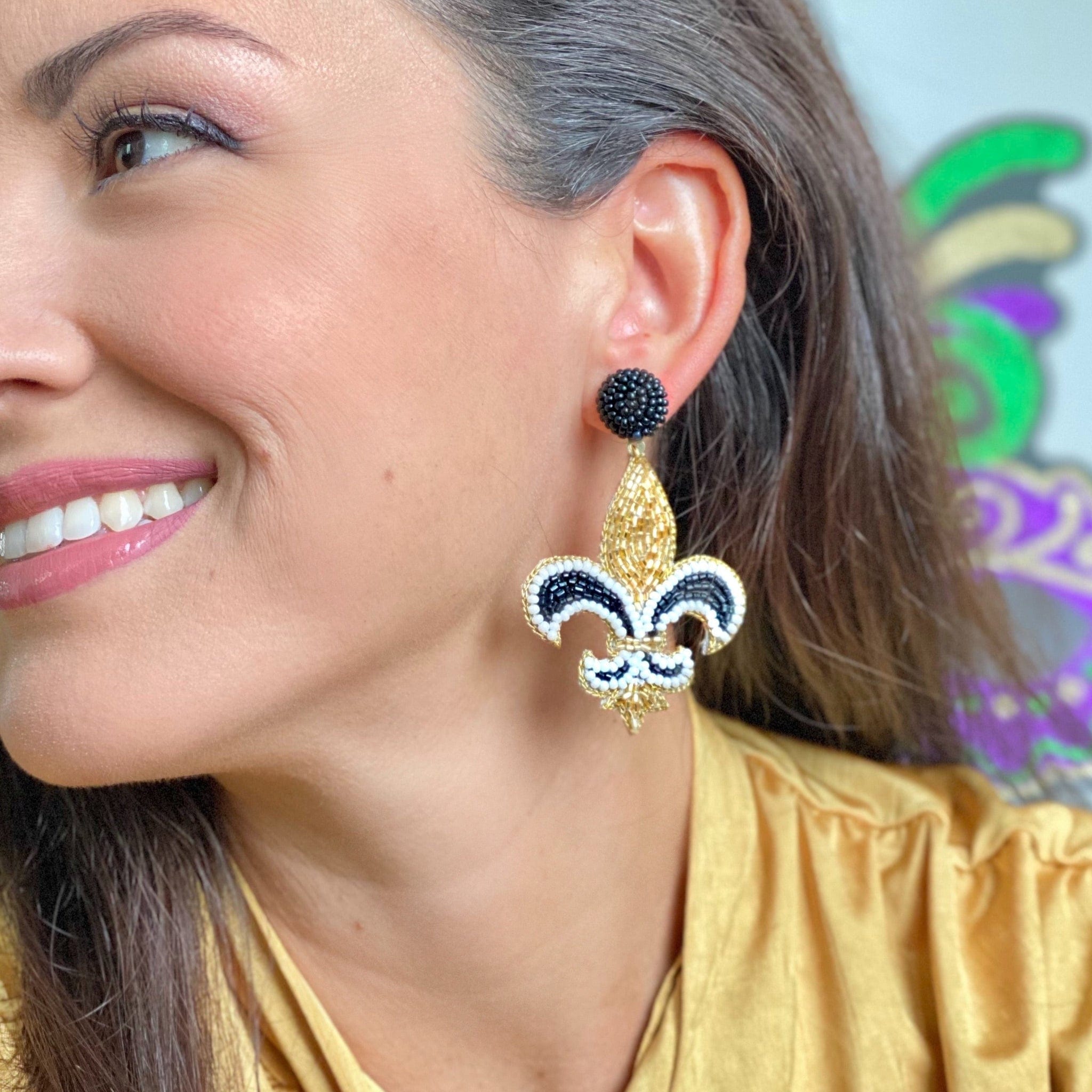 GBG - Gaby & Grace Gaby & Grace Fleur Di Lis Dangling Earrings - Little Miss Muffin Children & Home