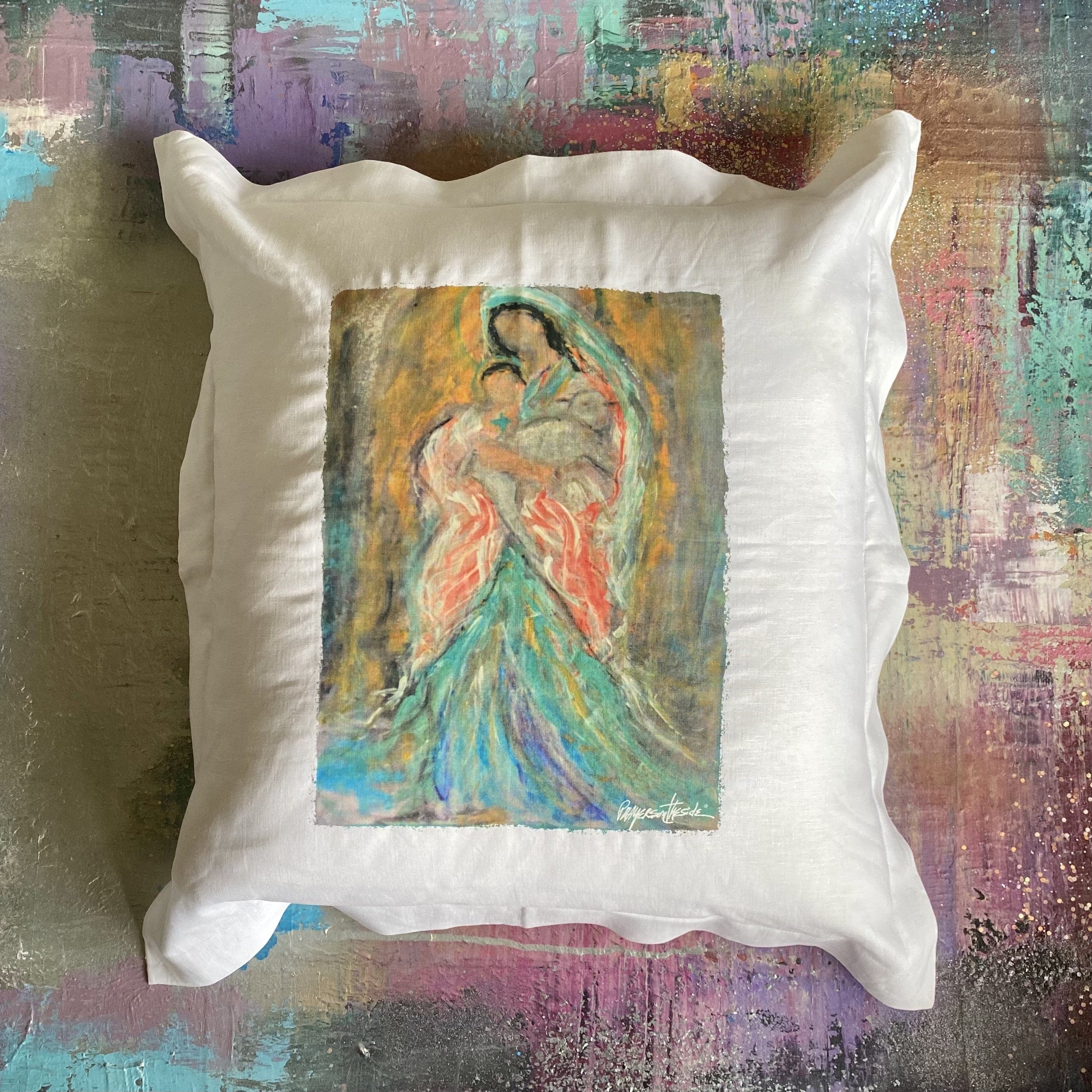 Whereable Art Whereable Art l'Enfant de Dieu Linen Euro Pillow - Little Miss Muffin Children & Home